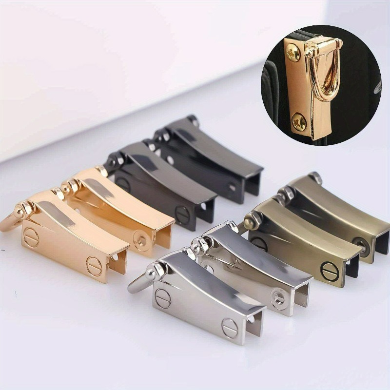 6-delige set metalen zijgespsluitingen, afneembare tasconnectorclip met D-ring, duurzame metalen bevestigingen, schroeven, DIY handtas portemonnee H