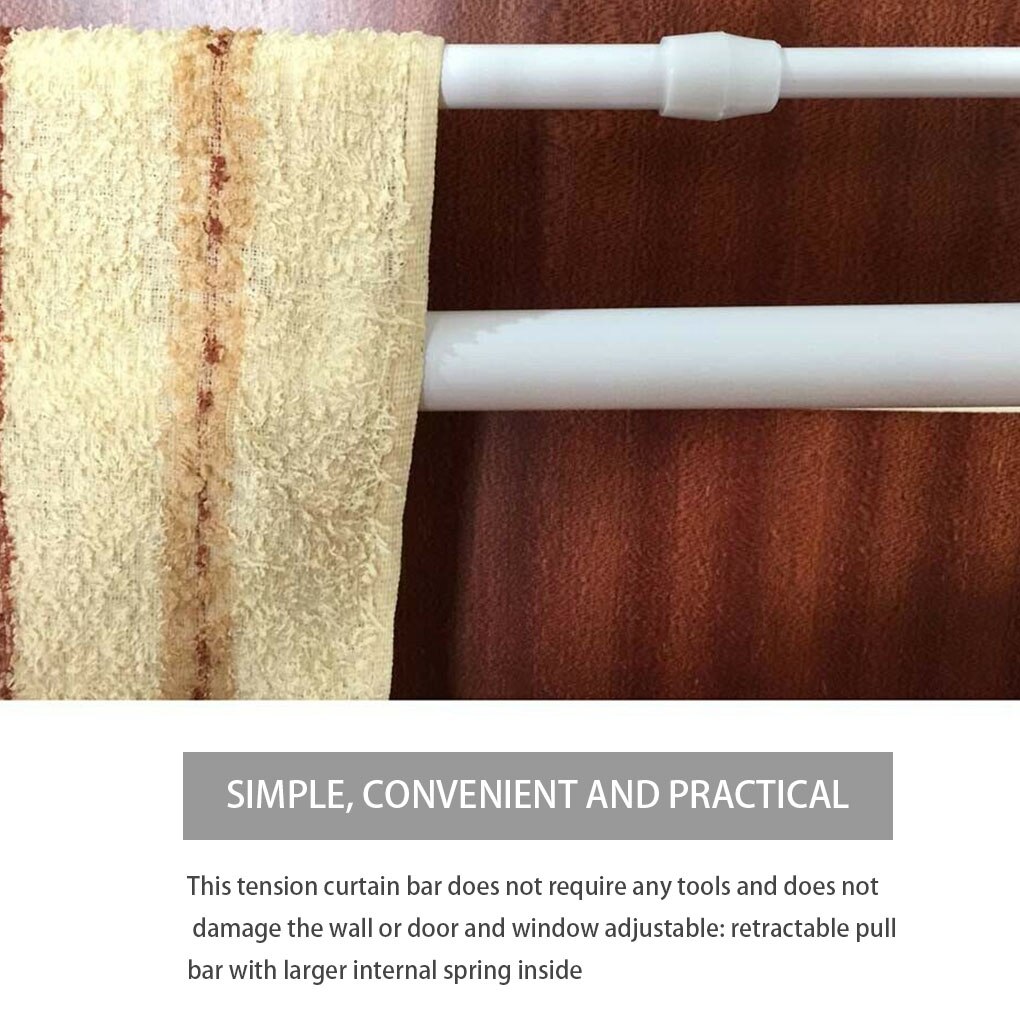 1pc 1.3cm Diameter Adjustable Extendable Bathroom Hanging Shower Curtain Rods Telescopic Pole Rod Hanger For Curtain Wardrobe