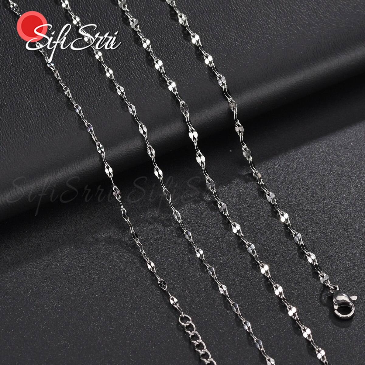 Sifisrri stainless steel lip chain necklaces for men and women, silver and gold, basic accessories, link chains, solid metal jewelry