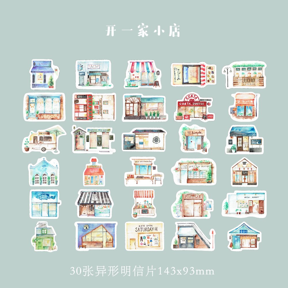 30 folhas/LOTE Novidade Heteromorfismo Abrir uma Loja de Cartão Postal/Cartão/Cartão Do desejo/Crianças Chrismas Presente