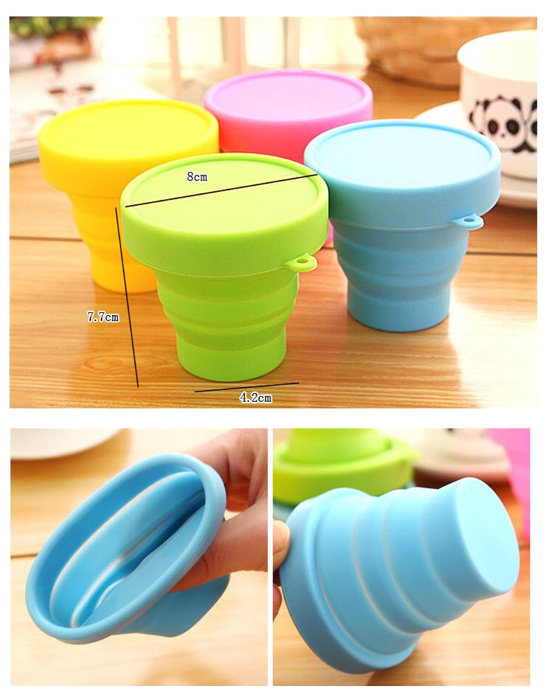 Przenośny kubek kawy jednokolorowy składany kubek robić płukania ust na zewnątrz podróży filiżanka robić herbaty kubki silikonowe naczynia podróżne narzędzia