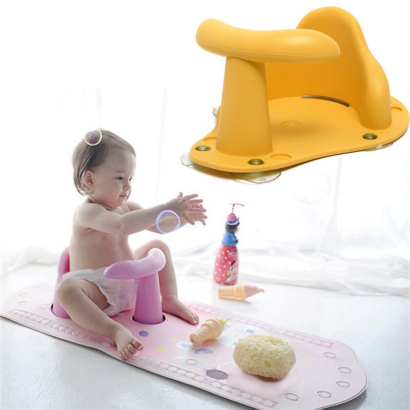 Asiento de bañera para bebé, almohadilla para bañera, silla de seguridad antideslizante, cuidado del bebé, asiento de baño, juguetes de lavado, cuatro colores, 37,5 cm