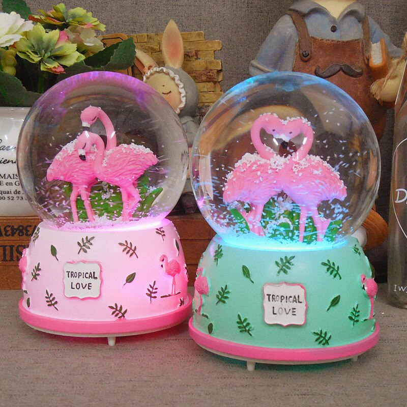 Crystal Ball Music Box Glowing Snowflakes Music Box Valentine's Day Student Day Girlfriend
