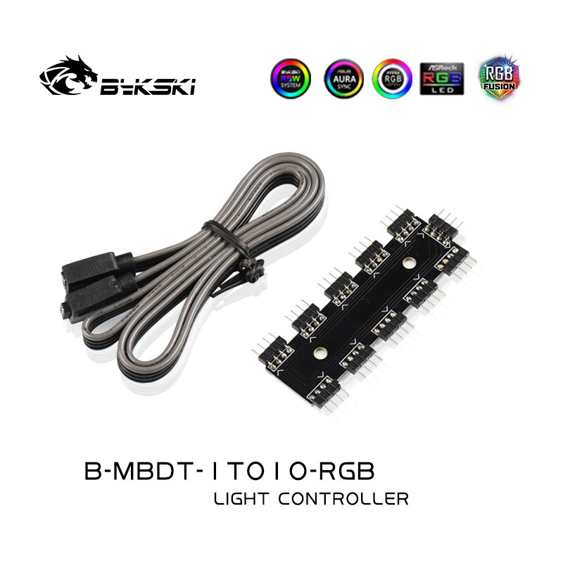 Bykski RGB /A-RGB Hub / RGB header extend 1 to 10 / For 4pin 12v RGB /3PIN 5V LED strip / RGB adapter