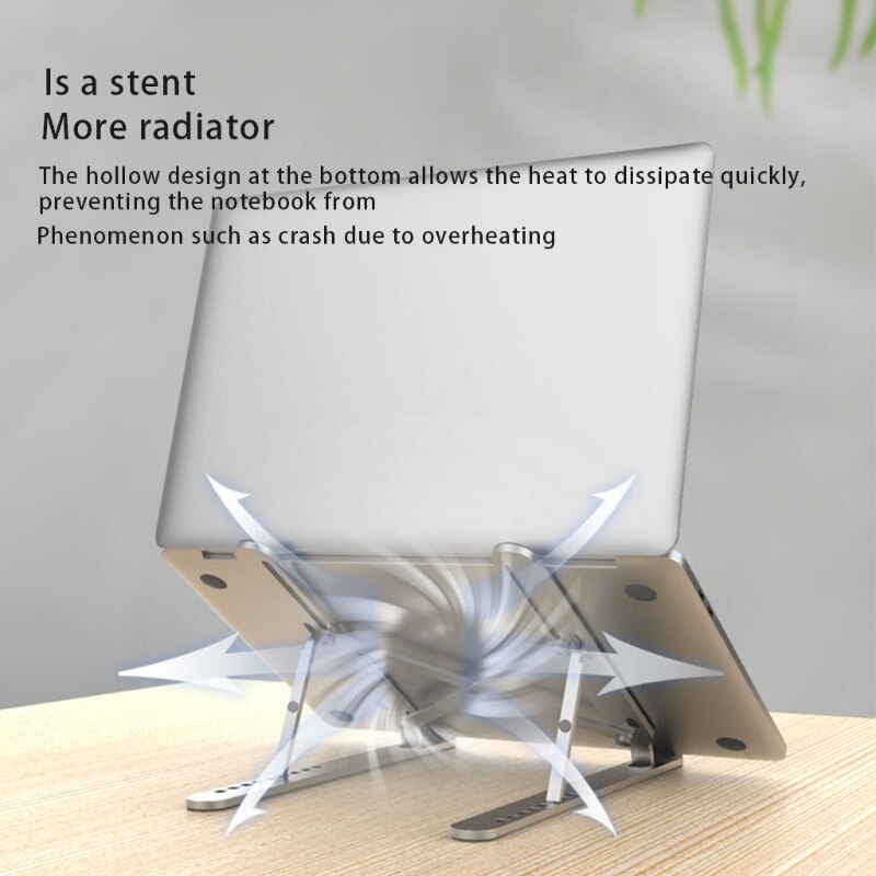 Foldable Laptop Stand 9 Height Adjustable Ergonomic Aluminum Riser Platform Super Stable Compatible with 11-17" Laptops