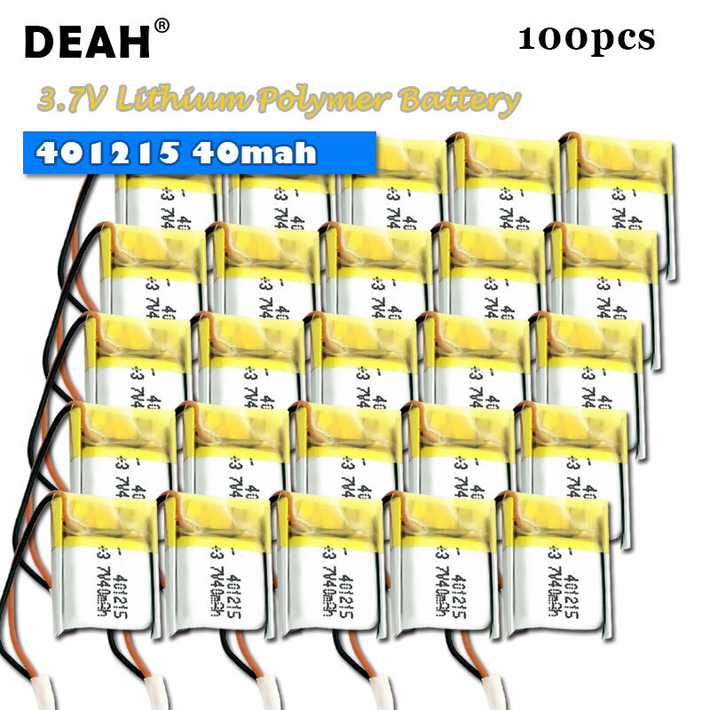 5-100Pc 3.7V Lipo Cellen 401215 40Mah Lithium Polymer Oplaadbare Batterij Voor MP3 MP4 Gps Bluetooth speaker Headset Selfie Stok