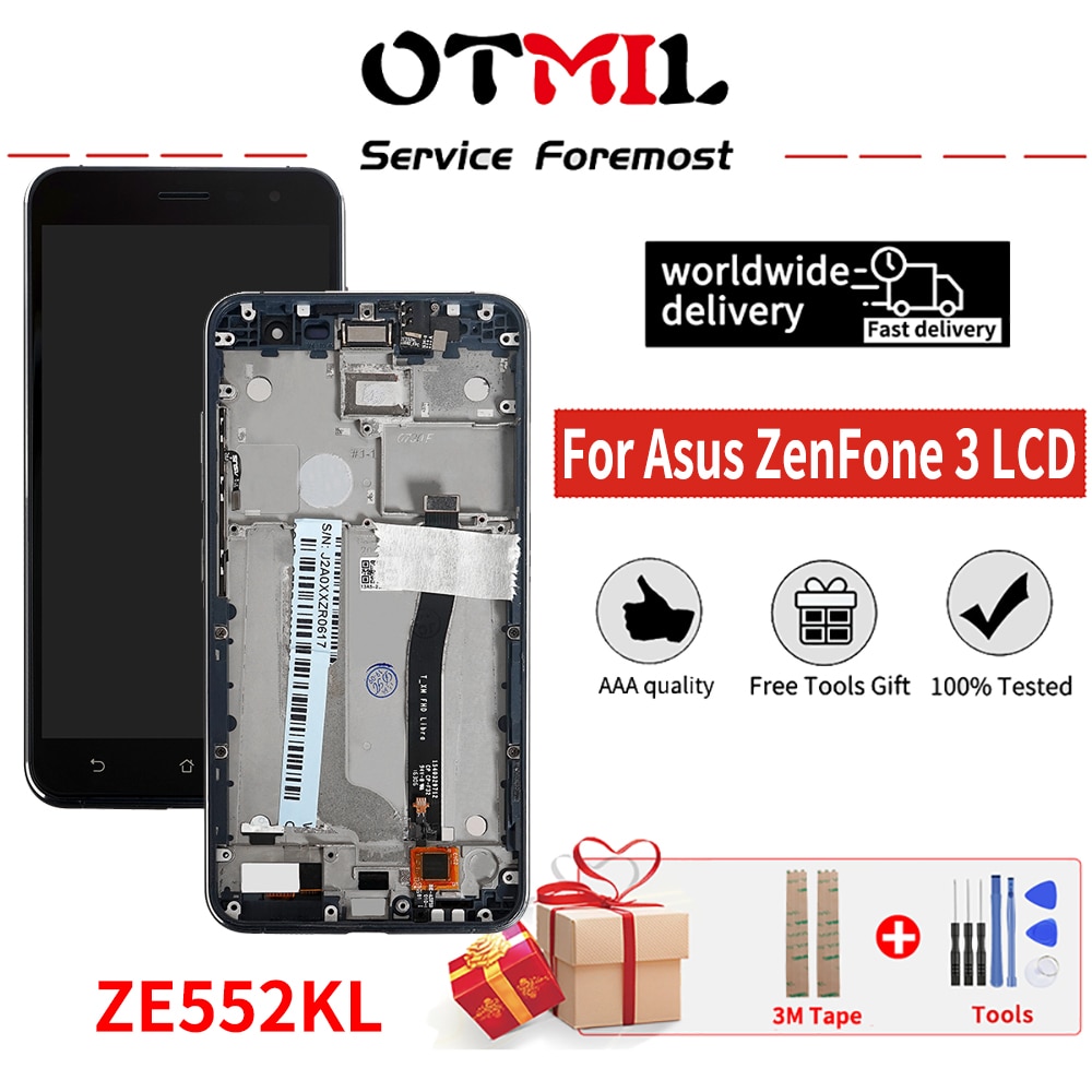 5.5 "LCD d'origine pour Asus ZenFone 3 ZE552KL LCD écran tactile avec cadre numériseur assemblée Z012D Z012DC Z012DA affichage