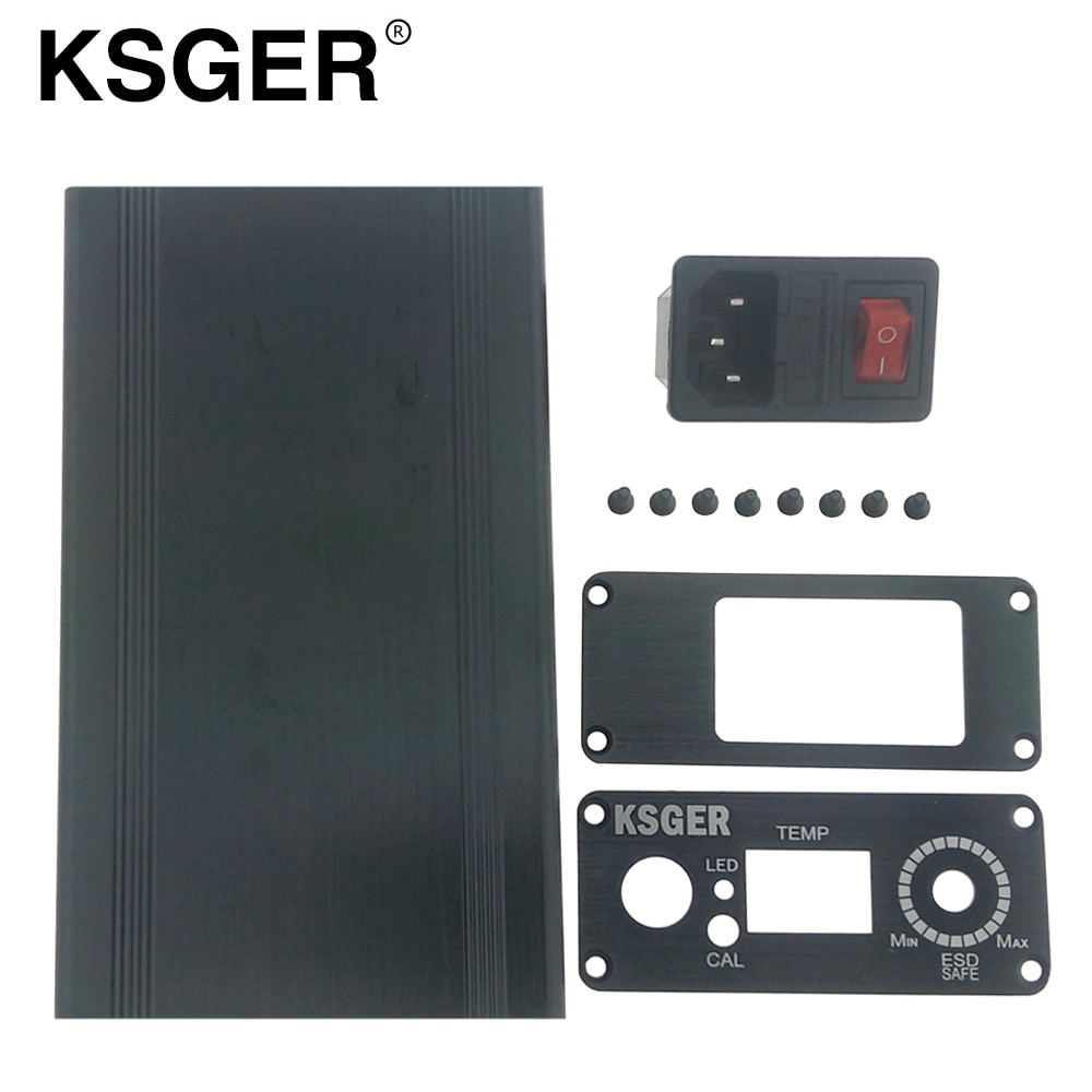 KSGER Aluminium Zwart Shell Case Cover Voor T12 STC LED Temperatuur Controller DIY Kits Elektrische Soldeerbouten