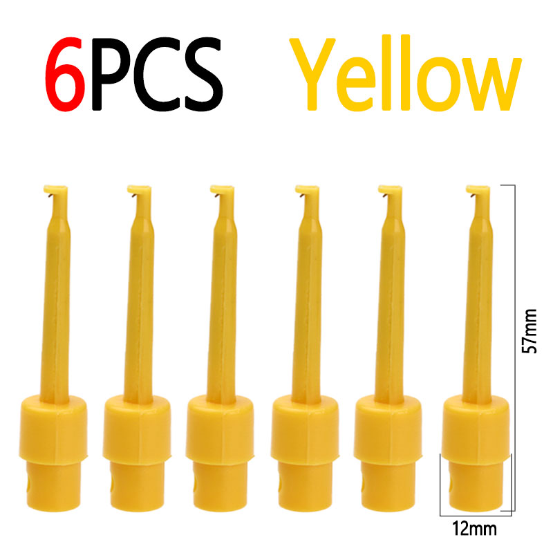 Bimoo 6PCS Lange Tip Hackle Tang Vliegen Haak Houder Clips Vliegbindset Tool Vliegvissen Accessoires Nimf Droog Nat vlieg Houder Clips: YELLOW