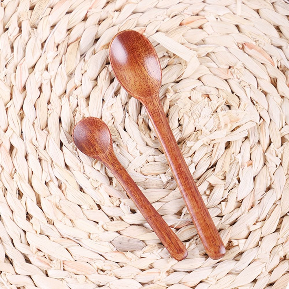 1Pcs Wooden Spoon Coffee Dessert Home Kitchen Utensils Rice Tea Honey Cooking Dining Tableware Teaspoons Kitchen Tools