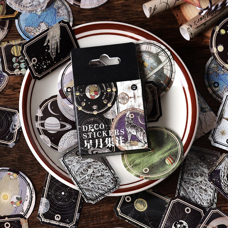 Papel adhesivo Vintage para decoración, pegatinas de colección Retro para planificadores de portátiles, álbum de recortes, taza, diario, cuaderno, 46 piezas