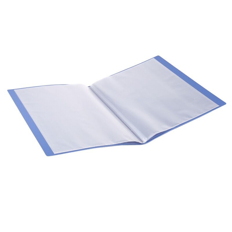 Blue Plastic Cover A4 Clear Book File with 20 Clear Pockets