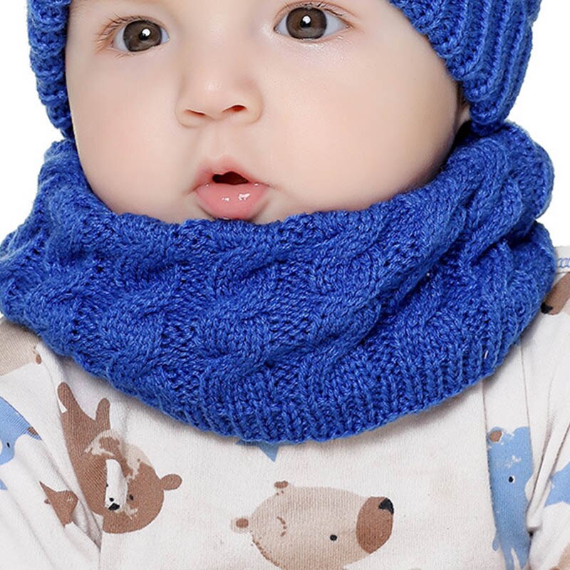 Écharpe chaude en velours pour enfants de 0 à 2 ans, automne et hiver, laine tricotée, col de couleur unie, homme et femme, mignon, A98