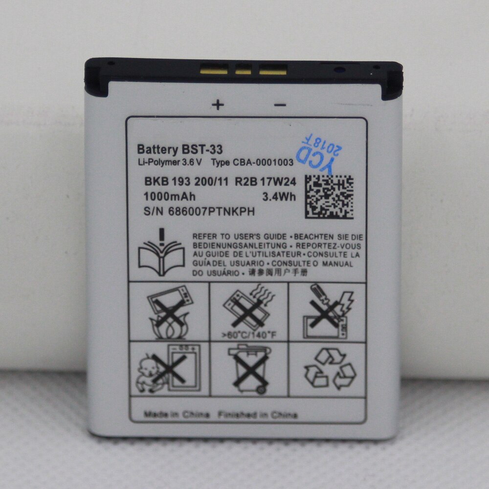 Batterij 950mAh BST-33 Voor Sony Ericsson K800i K810i C702 C903 F305 G900 K550i K630i K660i W100I T700 T715 BST 33