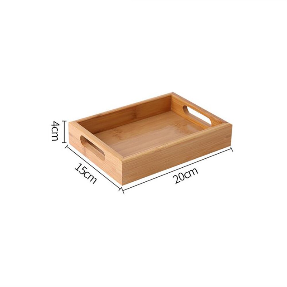 1Pcs Bamboo Wooden Tray Rectangular Tea Tray Solid Wood Household Kung Fu Tea Set Water Cup Tray Wooden Bread Wooden Dinner Tray: 20x15x4cm