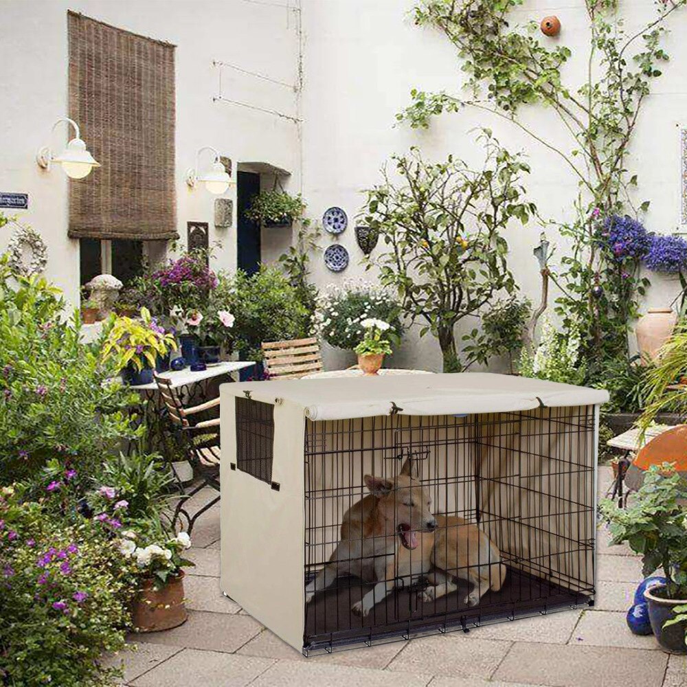 Crate Pet Kennel Cage Cover Dustproof Multifunction Outdoor Protective Outside Foldable Washable Rainproof Durable Dog
