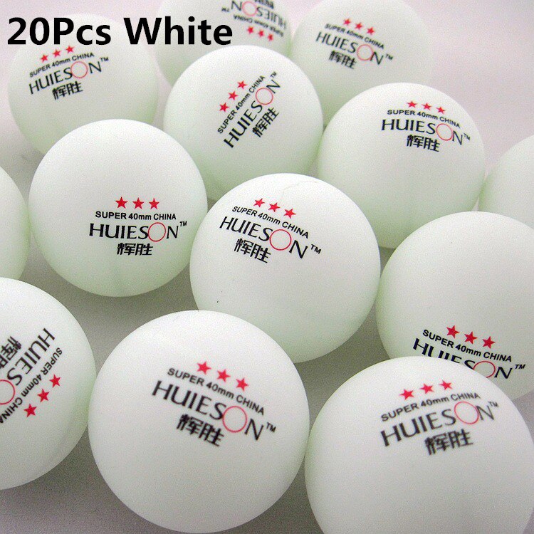 Huieson, 20 50 100 Uds., 3 estrellas, 40mm, 2,9g, blanca y naranja pelota de Ping-Pong, pelota de entrenamiento avanzada para aficionados, pelota de Ping-Pong: 20 White