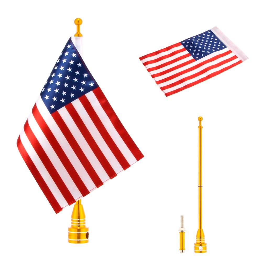 Mât de drapeau latéral réglable universel pour moto, 6x9 pouces, en Polyester, 8 drapeaux de pays pour la plupart