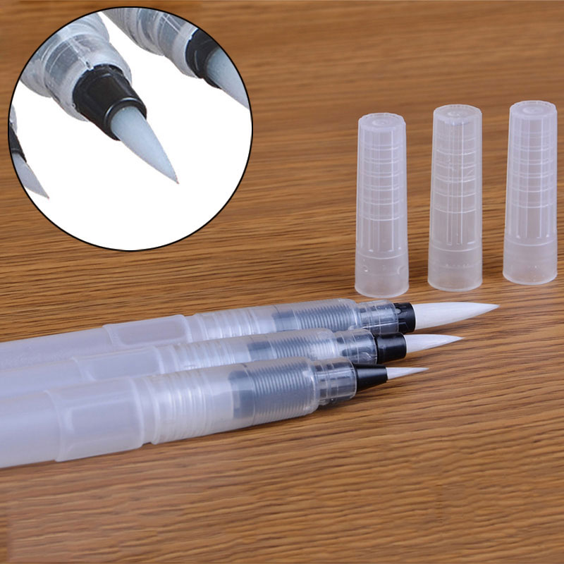 SNO88-Bolígrafo de tinta recargable, pincel de agua para pintar, caligrafía, pluma para ilustración, papelería de oficina, 1/3 Uds.