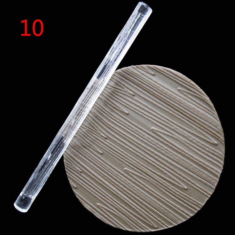 15Styles Acrylic Rolling Pin Fondant Cake Impression Rolling Pin Pastry Roller Embossing Kitchen Baking Decor Tool: 10