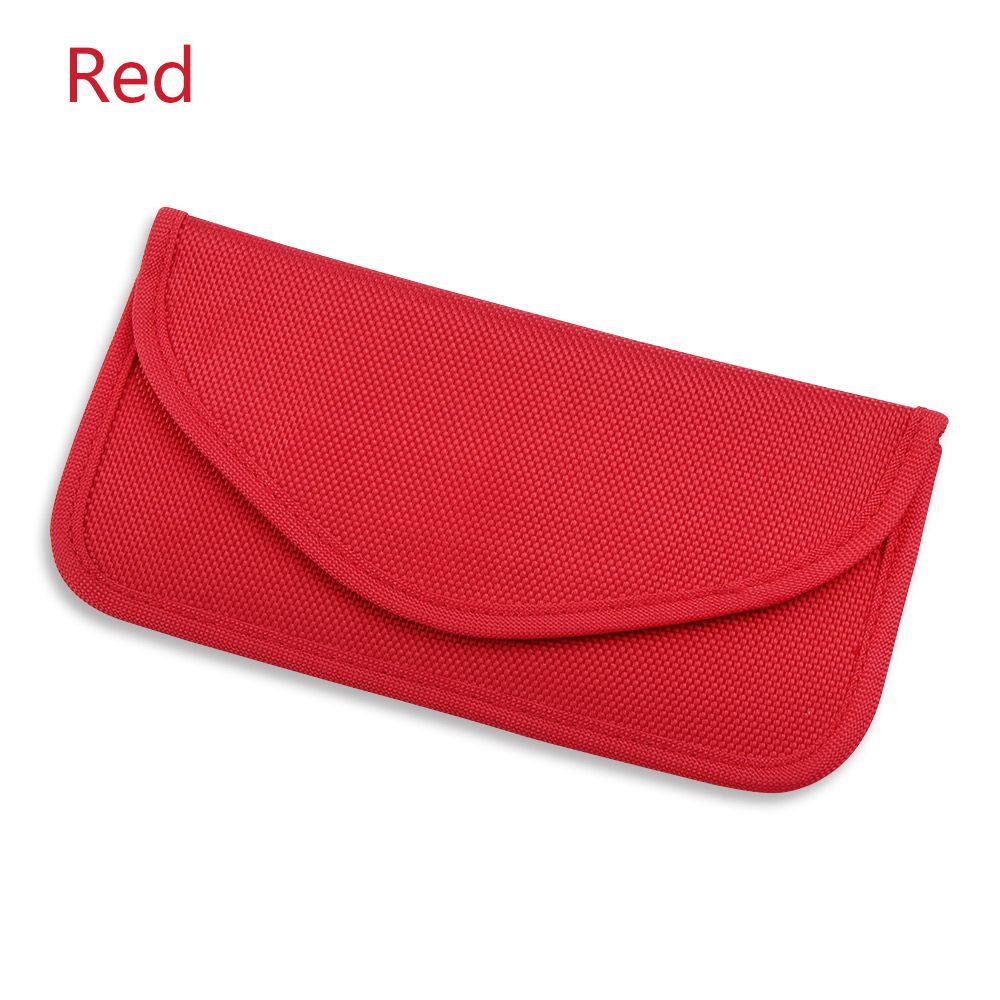 Car Key Signal Blocker Case Faraday Cage Fob Pouch Keyless RFID Blocking Bag: red