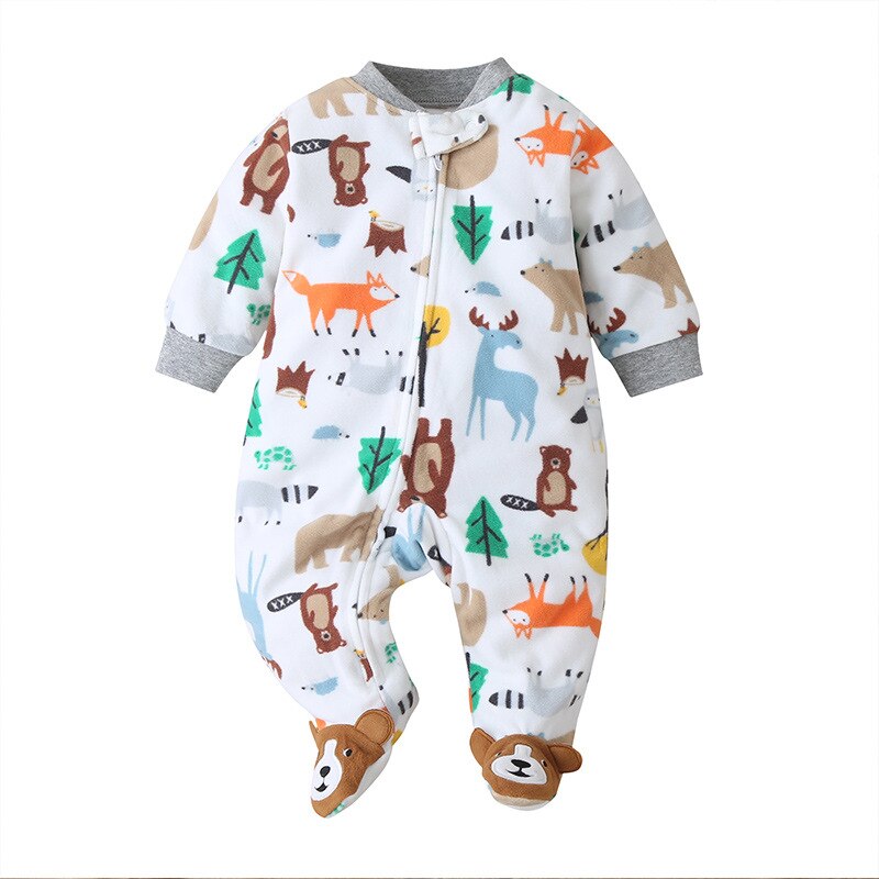 furman's jesień i zima polarny runo ubranka dla dzieci 0-12 miesięcy dziewczynka noworodek kombinezon noworodek niemowlę chłopiec ubrania Babygrow Poupon: hua / 12 m