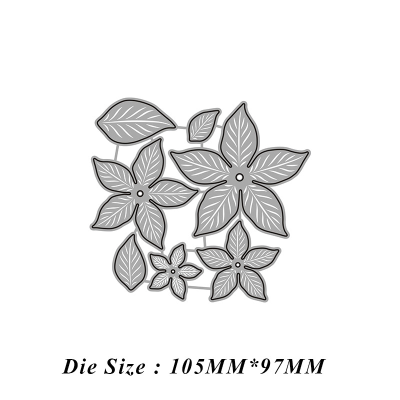 Metal Cutting Dies for Paper Card Album Christmas Poinsettia Embossing Decor Crafts Scrapbooking Hole Punch Stencil: Default Title
