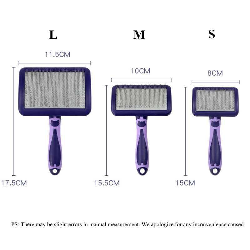 Cepillo para perros, peines de acero inoxidable para perros, cepillo de masaje para el cuidado de perros, utensilio para eliminar el pelo de mascotas, Herramientas de limpieza, peine para gatos con mango suave
