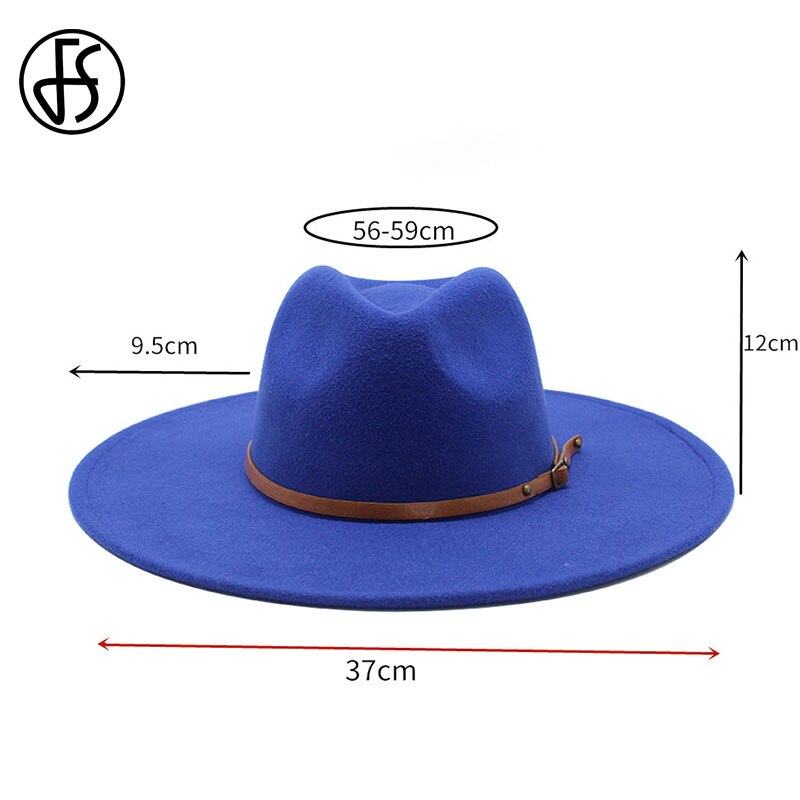 Fs stor imiteret uld fedora hat kvinder mænd filthuer med metal kæde dekor hvid panama trilby cowboy jazz cap chapeau sombrero