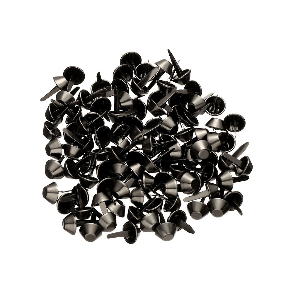 100pcs 12mm Retro Metal Feet Purse Handbag Decorative Rivets Leather Crafts Studs Pierced Bag Accessories DIY Punk Jewelry Rivet: black