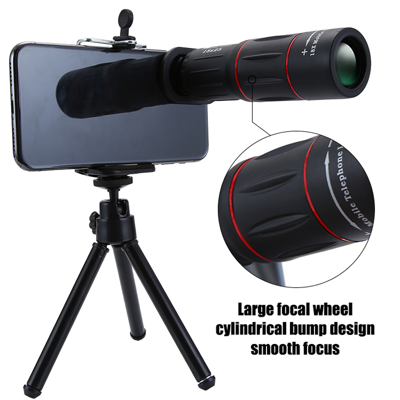 18x25 Monocular Zoom HD Optical Cell Phone Lens Universal Observing Survey 18X Telephoto Lens With Tripod For Smartphone