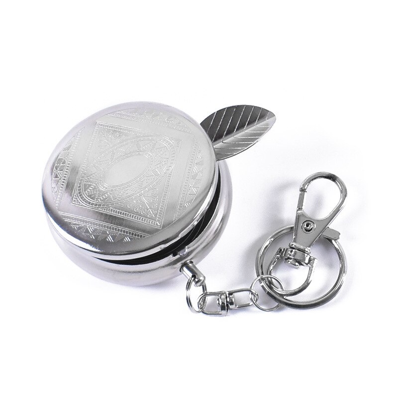 1Pcs Pocket Asbak Met Sleutelhanger Mini Leuke Draagbare Pocket Auto Mobiele Rvs Asbak
