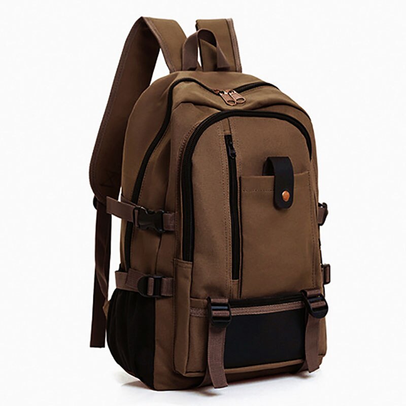 Männer Reise Vintage Männer Nylon Laptop Rucksack Schule Tasche Teenager Rucksack Klassische Große Kapazität Casual Rucksack: brown