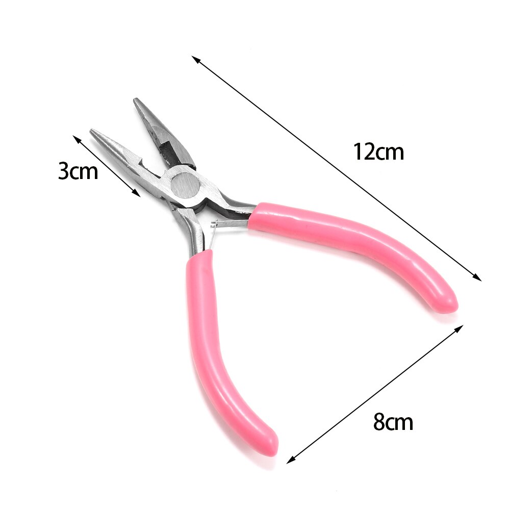 6 Kits d'outils de fabrication de bijoux de Style pince à nez ronde pince latérale mélange aiguille cuillère outils de couleur rose pour la fabrication de bijoux à bricoler soi-même: Nipper pliers smooth