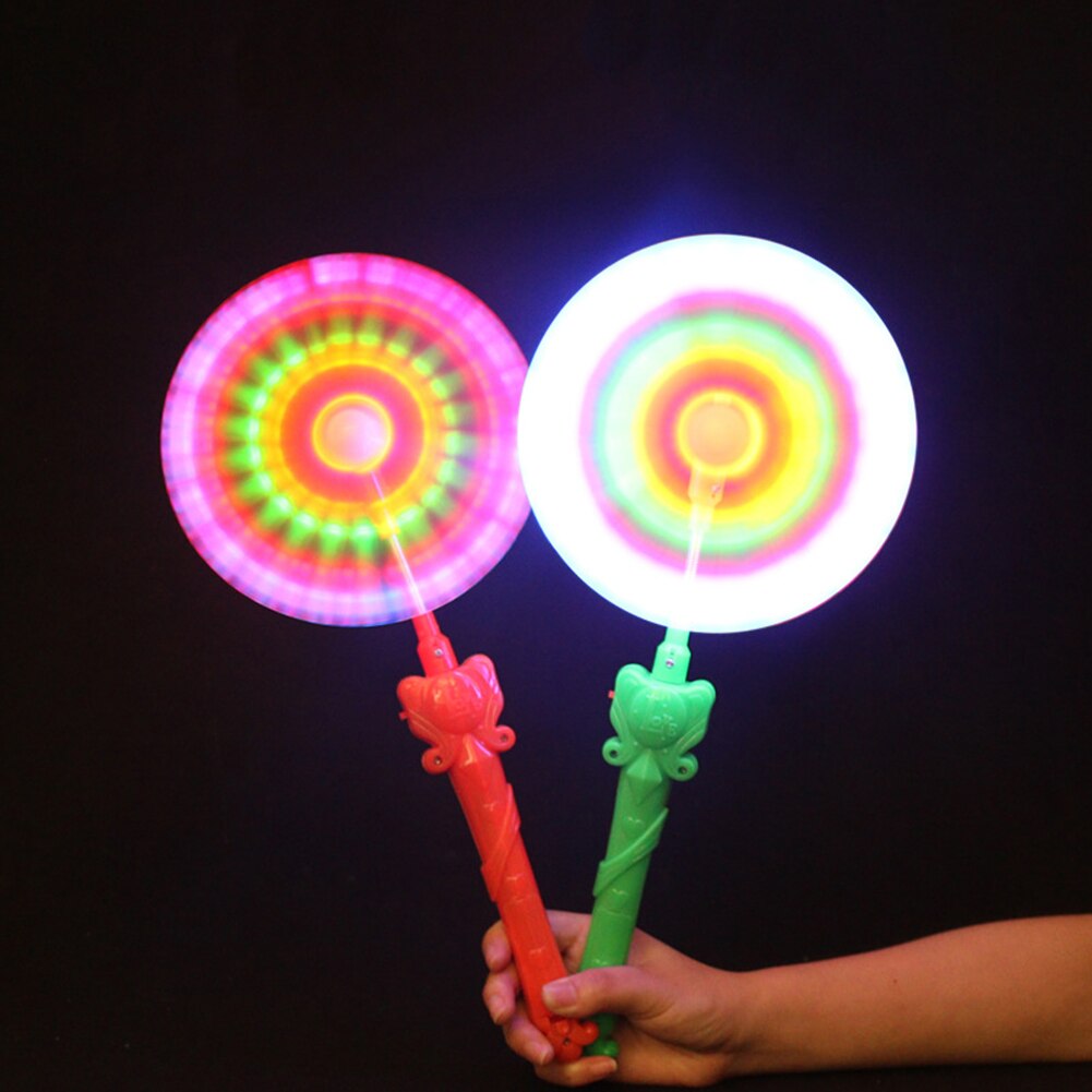 Tragbare LED Blinkt Regenbogen Spinning Windmühle Leuchtet Musical Spielzeug Partei Liefert für kinder