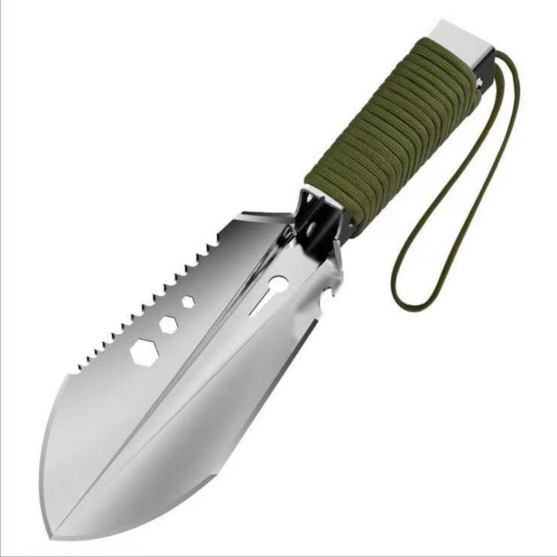 Pelle multifonctionnelle pour l'extérieur, petite pelle à main Portable, survie Camping randonnée équipement de voyage, outil de jardin: green