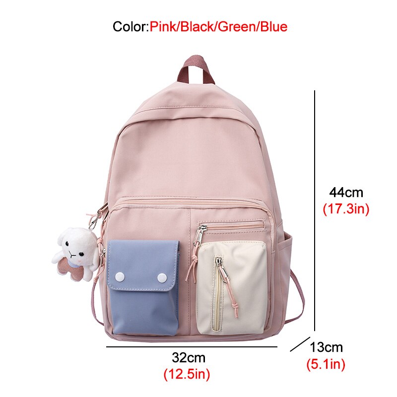 Dcimor Waterdichte Nylon Vrouwen Rugzak Vrouwelijke Multi-Pocket Schooltas Leuke Meisje Boekentas College Laptop Rugzakken Reistas