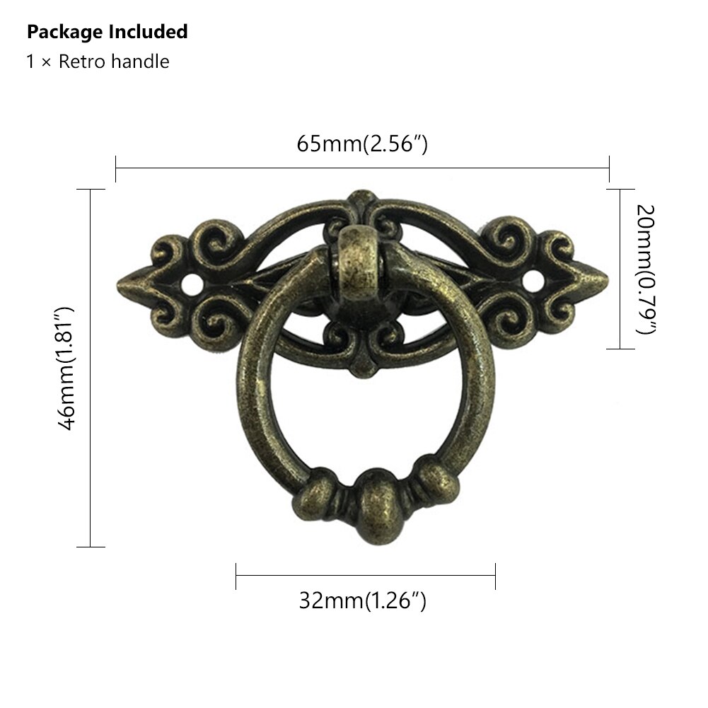 Vintage Dragon Dresser Drawer Knobs Head Lion Head Drawer Cabinet Door Pull Handle Ring Hardware Retro Dragon furniture handles