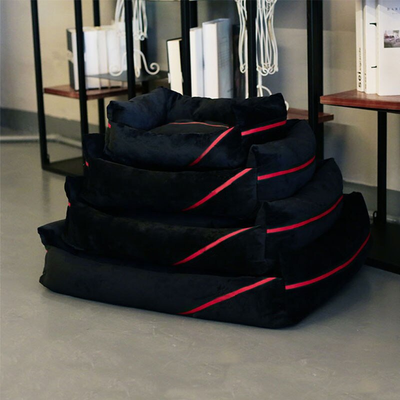 Luksus kæledyrseng til små mellemstore hunde sengesofa hyggeligt hundehus hvalpudler reden sovepude varm kennel  pb0041: Sort / M 50cm x 40cm