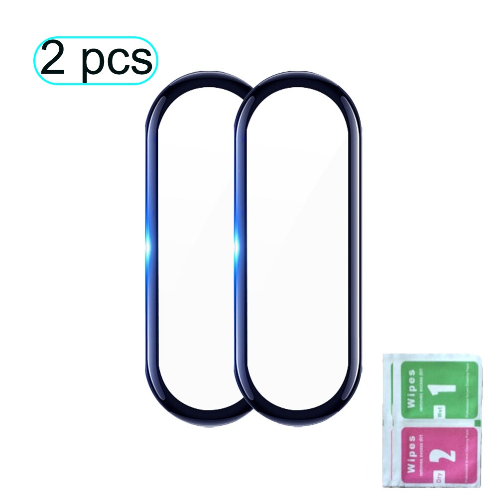 1/2/5X 3D Film Voor Xiaomi Mi Band 4 Protector Soft Glas Voor Mi Band 4 Band screen Protection Case Beschermende Smart Accessoires: 2Pcs