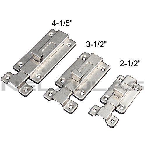 2pcs Stainless Steel Door Latch Sliding Lock Barrel Bolt 2-1/2" / 3-1/2" / 4-1/5"