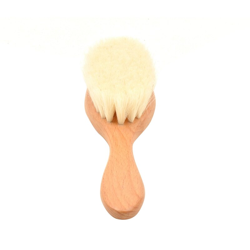 Cepillo de pelo de madera de para bebés recién nacidos y niños pequeños | Cerdas de cabra suaves naturales | Ideal para gorra de cuna | Baby Regis perfecto: Default Title