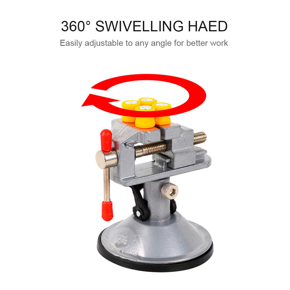 Mini Suction Vise Clamp Bench Clamp Universal Table Vise Vacuum Base 360 Degrees Swiveling for DIY Sculpture Craft Carving