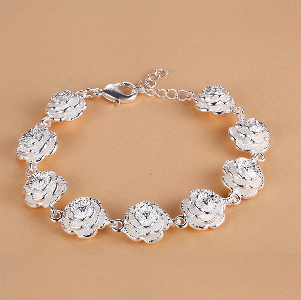 925 Sterling Zilveren Armbanden Voor Vrouwen Elegante Bloemen Ketting Classic Bruiloft Kerstcadeaus Fijne Sieraden