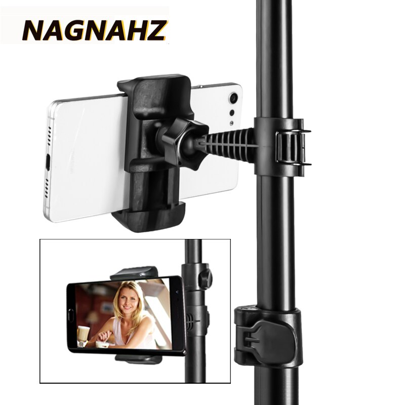 Nagnahz Telefoon Statief Horizontale Telefoon Houder Ring Licht Adapter Universele Telefoon Statief Mount Kit Voor Xiaomi Huawei