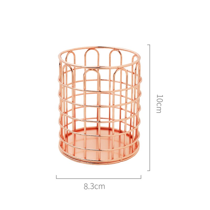 Unique Pen Pencil Holder Makeup Brush Holder Desktop Office Stationery Organizer Cosmetic Brush Storage: u Rose Gold