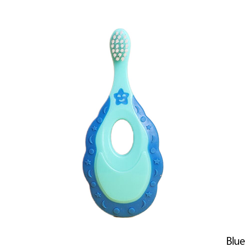 Spazzolino da denti per bambini spazzolino da denti per bambini con manico cura orale pulizia spazzolino da denti spazzola per capelli morbida per bambino 1-3T: Blue