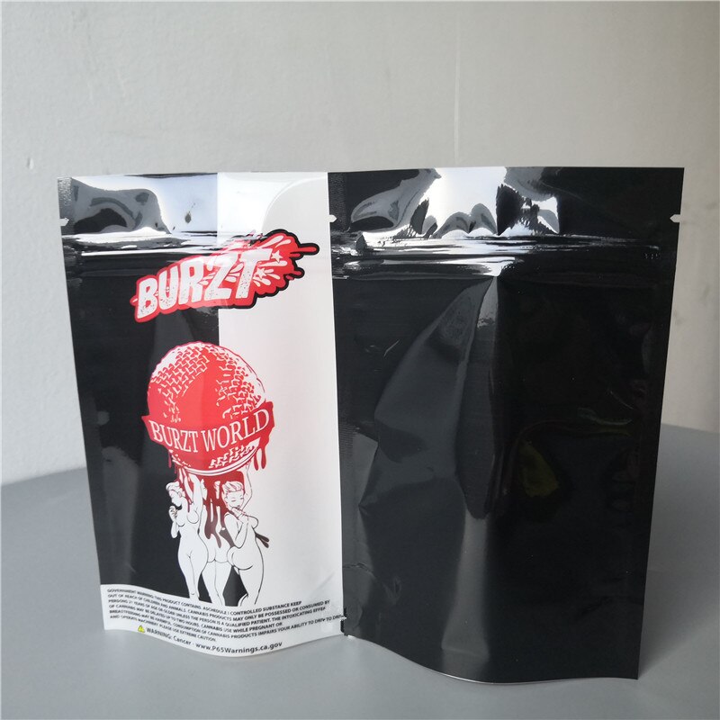 50 unids/lote olor prueba Mylar Ziplock bolsa de bolsas grueso 3,5g bolsas Runtz bolsas: Burzt World