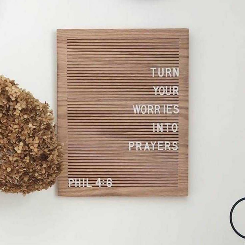 1 Set Great Letter Board Wear-resistant Easy to Change Lightweight Oak Frame Wooden Letter Board