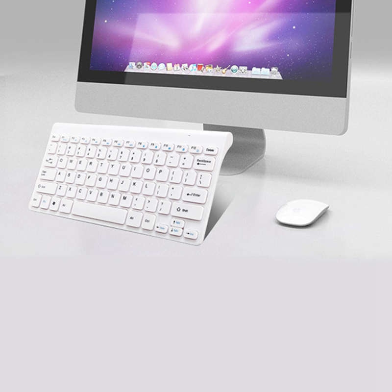 Mini Drahtlose Maus Tastatur Für Laptop Schreibtisch Mac-Computer Heimat Büro Ergonomische Spielen Tastatur Maus Combo Multimedia Weiß
